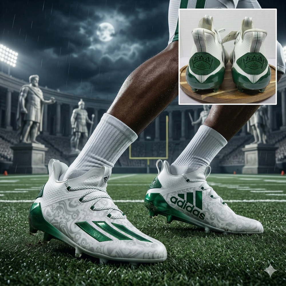 Adidas Adizero Young King Football Cleats White Green FU6706 Mens 12.5 NEW